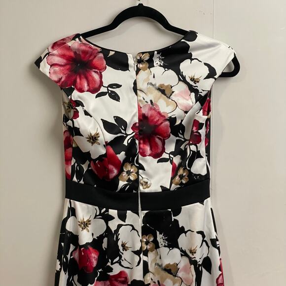 WHMB 4 bodycon dress floral Corpcore business casual workwear white black boho - Picture 2 of 8